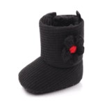 Cizmulite negre - Floricica crosetata (Marime Disponibila: 3-6 luni (Marimea 18, Superbaby