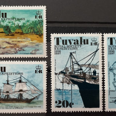 PC352 - TUVALU 1977 Vapoare/ Expeditie Darwin, serie MNH, 4v