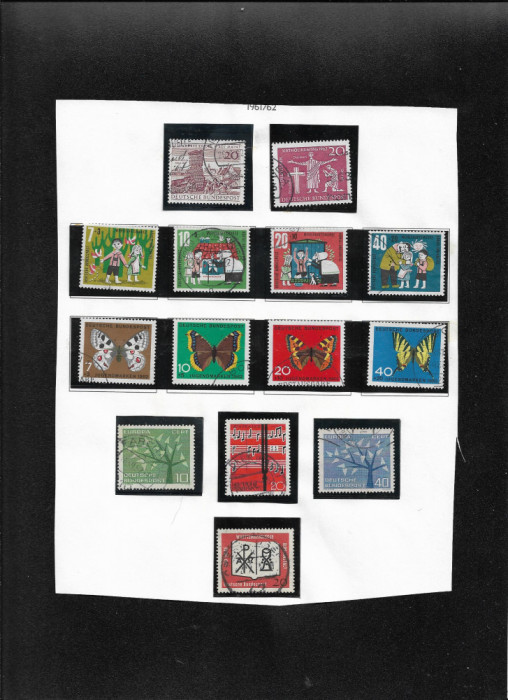 Germania 1961 1962 foaie album cu 14 timbre