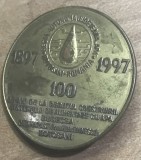 Insigna ambutisata Medalie Centenar 1897-1997 Regia Apa Botosani Bucecea Catamarasti / Romanian Jubilee Medal Botosani Water Supply 100 Years