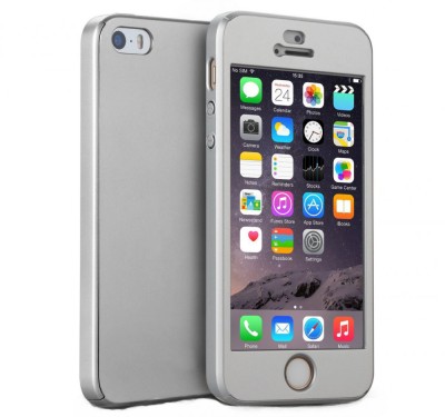 Husa Full Cover 360&amp;deg; (fata + spate + geam sticla) pentru iPhone 5 / SE / 5S, Silver foto