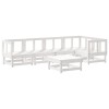 Set mobilier de gradina, 6 piese, alb, lemn masiv pin