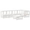 Set mobilier de gradina, 6 piese, alb, lemn masiv pin