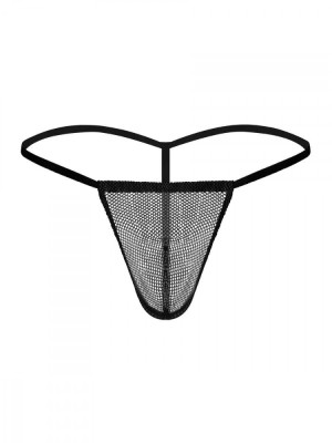 Bikini Posing Strap Stretch Net Negru OS foto