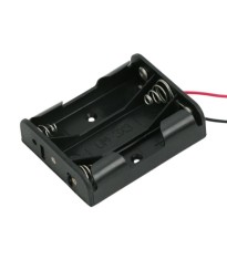 Suport baterii 3x AA cu fire 12cm foto