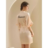 Cumpara ieftin Halat Bridesmaid din Satin cu Cordon, Culoare Roz - ANI142