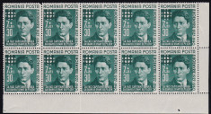 ROMANIA 1940 LP 142 I CORNELIU ZELEA CODREANU BLOC DE 10 TIMBRE MNH foto