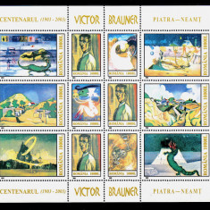 RO 2003 LP 1613 "Centenarul Victor Brauner - bloc de 12 marci " ,MNH