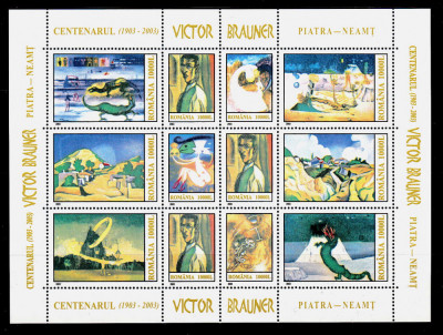 RO 2003 LP 1613 &amp;quot;Centenarul Victor Brauner - bloc de 12 marci &amp;quot; ,MNH foto