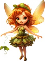 Sticker decorativ, Zana, Portocaliu, 81 cm, 8457ST-4 foto