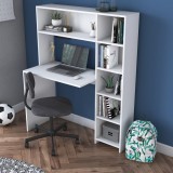 Cumpara ieftin Birou cu biblioteca HA104 Alb 113.2x141.8x40 cm