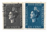 Olanda - A 40-a aniversare a domniei Reginei Wilhelmina, 1938 - valori obliterate
