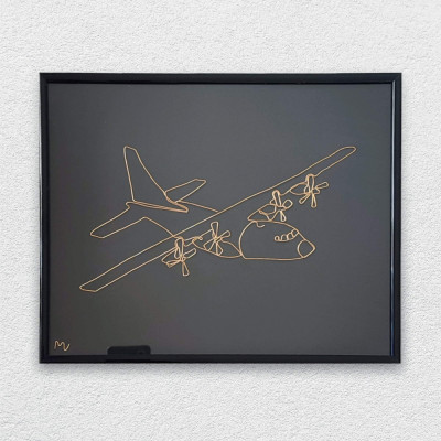 Tablou avion Hercules C 139, 24&amp;times;30 cm foto