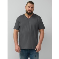 s.Oliver Big Sizes Tricou barbati big sizes cu decolteu in V, Regular fit, Gri, 2XL