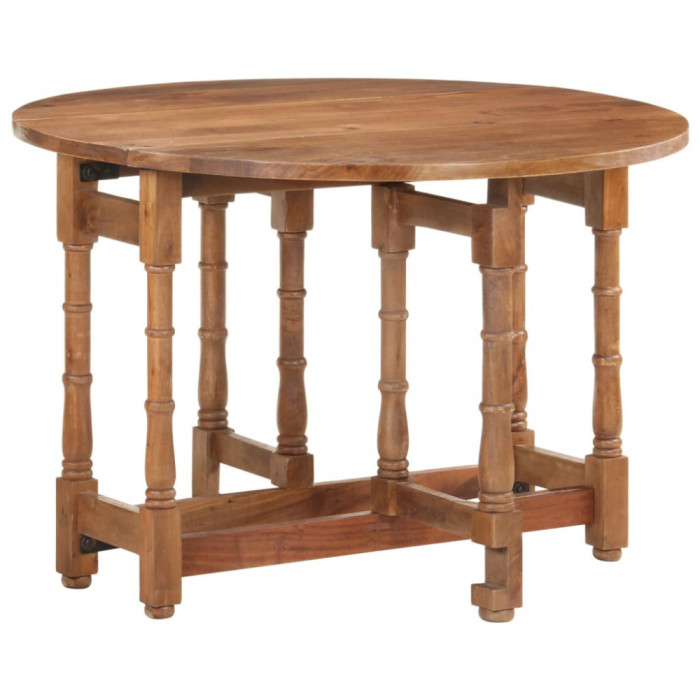 vidaXL Masă de bucătărie, 110x76 cm, lemn masiv de mango, rotundă 321701
