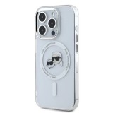 Husa pentru iPhone 16 Pro Max - Karl Lagerfeld IML MagSafe (KLHMP16XHLSKCH) - White Metal Karl&amp;Choupette Head