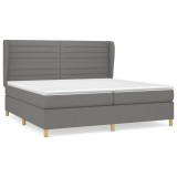 Cumpara ieftin Pat box spring cu saltea, gri inchis, 200x200 cm, textil