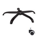 Cumpara ieftin Set baza pentru scaun directorial plastic, 64 cm si rolă universală, cauciuc