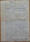Manuscris Victor Eftimiu, 3 pagini, Elena Teodorescu, scriitor aroman