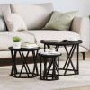 VidaXL Set mese suprapuse, 3 buc., stejar negru, lemn prelucrat