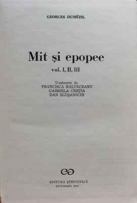 Mit Si Epopee - Georges Dumezil ,554565 foto