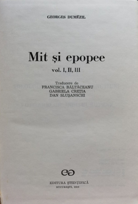 Mit Si Epopee - Georges Dumezil , C314