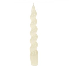 Lum&acirc;nare Sfeșnic, Model Spiralat, Culoare Ecru, Dimensiuni 2x18cm, Parafină