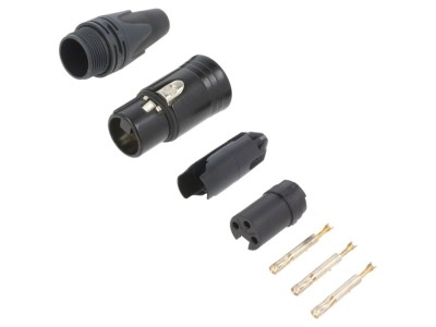 Conector XLR mamă 3 pini, drept foto