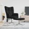 Scaun de relaxare cu taburet, negru, catifea