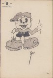 149S Caricatura Mickey Mouse, anii 1930, Geo Dumitrescu, semnată