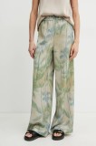 MAX&amp;Co. pantaloni femei, culoarea bej, lat, high waist, 2516131033200