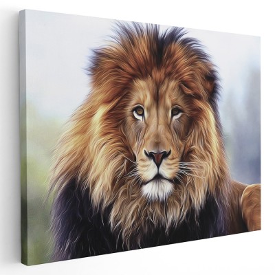 Tablou canvas fotografie portret leu multicolor 1282 Tablou canvas pe panza CU RAMA 20x30 cm foto