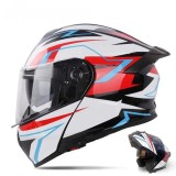Casca Moto Flip UP Remo Helmets, Ochelari Soare Integrati, Ventilatie Dinamica, Captuseala Detasabila, Design Ergonomic , White Racing , M L XL