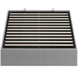 HOMCOM Cadru Pat Matrimonial 140x190 cm, Pat cu Spațiu de Depozitare, Pistoane cu Gaz, Lamele din Lemn, Fără Saltea, Silențios, Ușor de Montat, &Icirc;nălți