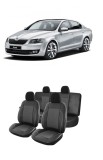 Cumpara ieftin Set huse scaune piele si textil SKODA OCTAVIA III 2013-2019