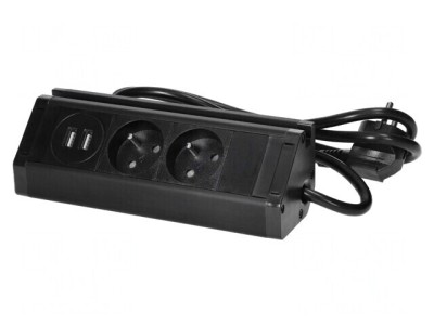 Prelungitor cu Prize Negru 1,5m 3680W foto