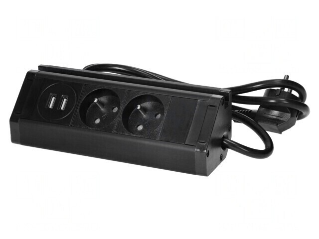 Prelungitor cu Prize Negru 1,5m 3680W