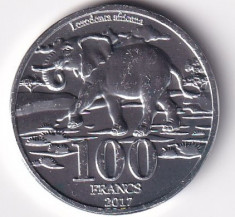 Katanga 100 Francs 2017 - (Elefant) Aluminiu, 32 mm, UNC !!! foto