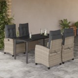 VidaXL Set mobilier de grădină cu perne, 5 piese gri deschis poliratan 3212856