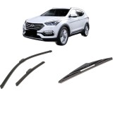 Cumpara ieftin Set 3 stergatoare HYUNDAI SANTA F&Eacute; III SUV Van (DM) din 2015-2018, pentru parbriz si luneta fata si spate auto, Bosch Twin-Aerotwin Retrofit, din cauc