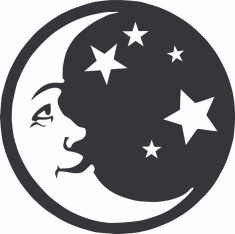 Sticker decorativ, Luna , Negru, 60 cm, 4934ST foto