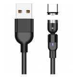 Cablu Incarcare USB la USB Type-C OEM Magnetic Rotate, L, 2m, 2A, Negru