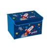 Cutie Depozitare Jucarii Racheta Spatiu, 40x30x25 cm, Textil, Albastra, Baieti