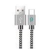 CABLU alimentare si date SPACER, pt. smartphone, USB 3.0 (T) la Type-C (T), 2.1A, braided, retail pack, 1.8m, zebra,&quot;SPDC-TYPEC-BRD-ZBR-1.8&quot; (timbru v