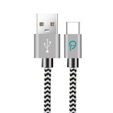 CABLU alimentare si date SPACER, pt. smartphone, USB 3.0 (T) la Type-C (T), 2.1A, braided, retail pack, 1.8m, zebra,&amp;quot;SPDC-TYPEC-BRD-ZBR-1.8&amp;quot;