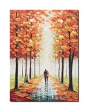 Tablou 3D indragostiti pictat manual living, dormitor, hol, Impreuna pe aleea vietii, 70x50cm ulei pe panza, Leonard Covaci