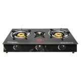 Aragaz, plita cu 3 arzatoare metalice 2.5KW, sticla securizata 700x380x94mm Breckner Germany