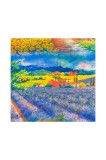 Esarfa patrata LV dama, mov/galben, 70x70 cm, Matase, Marime universala