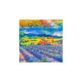 Esarfa patrata LV dama, mov/galben, 70x70 cm
