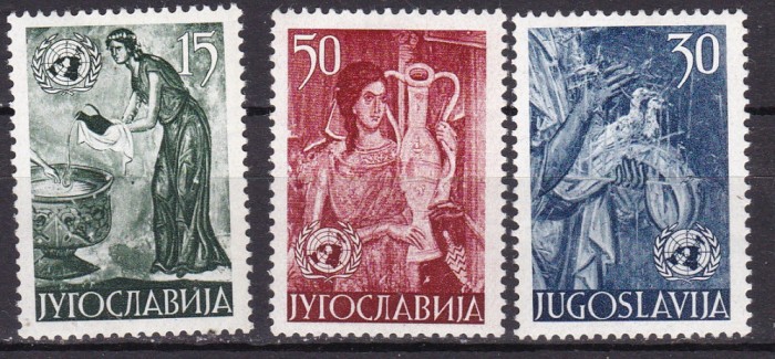 Iugoslavia 1953 arta fresce MI 714-716 MLH